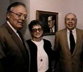 From Left to Right: Ed Feulner, President, Heritage Foundation; Norma Lipsett, Wife of Don Lipsett; Portrait of  Don Lipsett by Tom Curtiss; Stan Evans, President, The Philadelphia Society (Picture courtesy of Chas Geer)